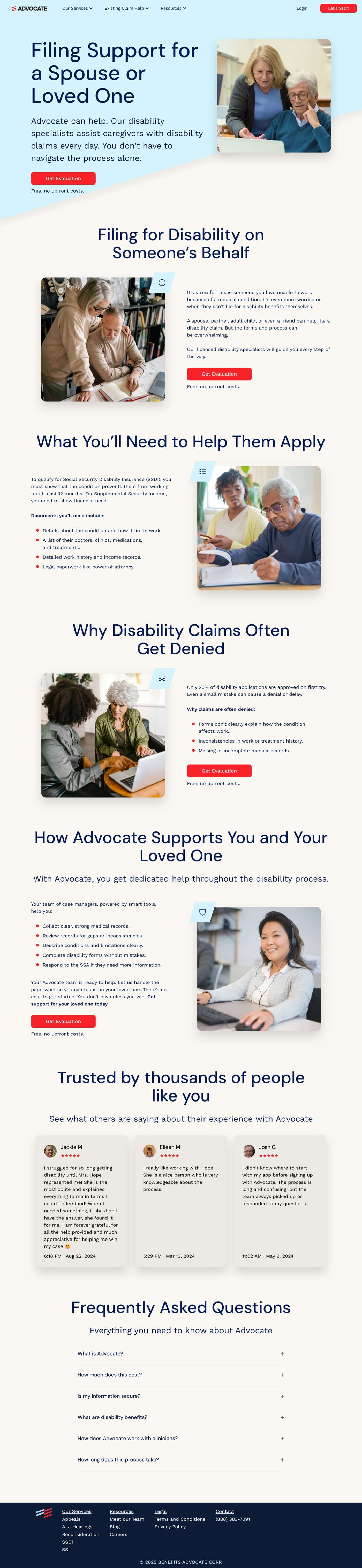 Filing for a Spouse Advocate Landing Page